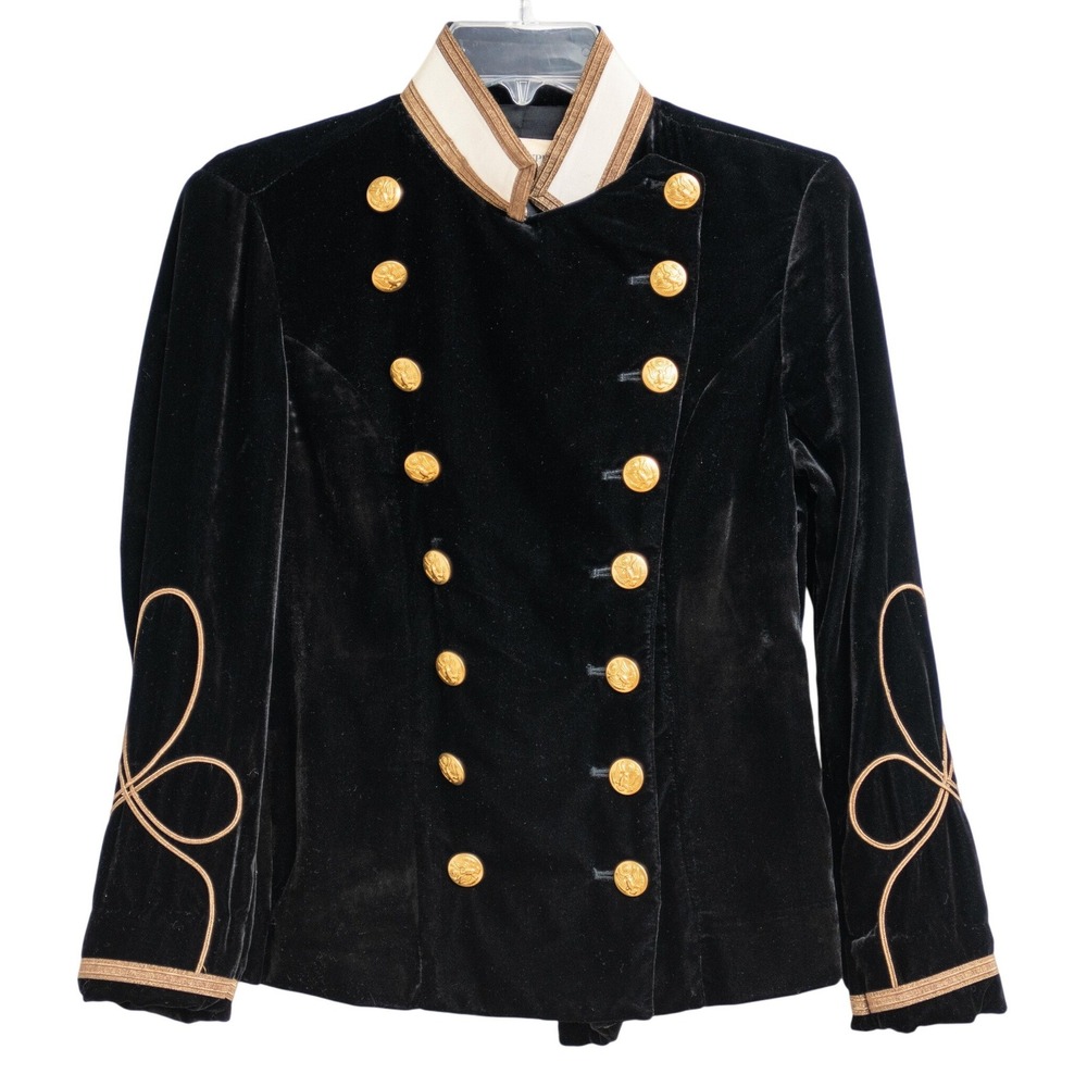 Denim & Supply Ralph Lauren Black Velvet Military Jacket Regency Goth Old Money